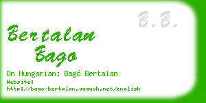 bertalan bago business card