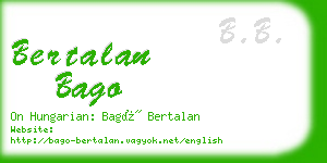 bertalan bago business card